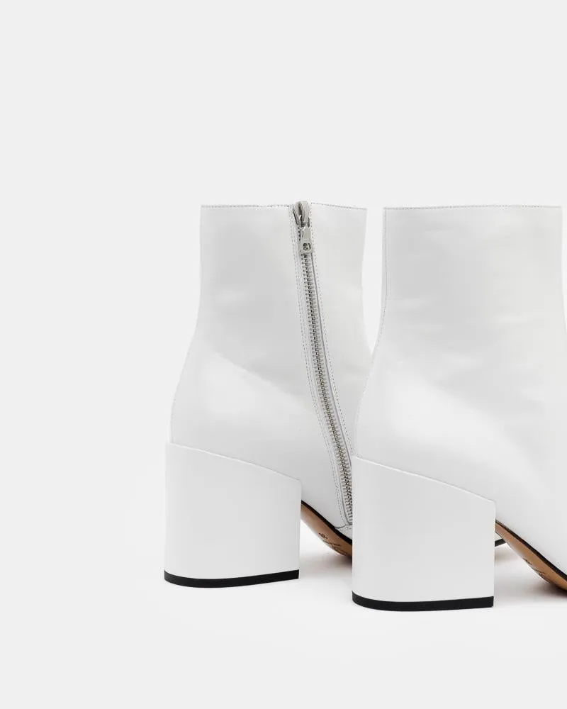 Leather Ankle Boots in White