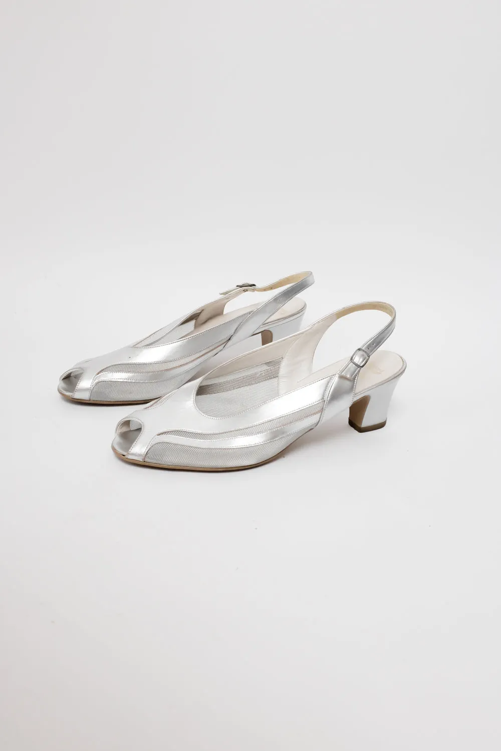 LUCID SILVER LEATHER 39 40 SANDALS