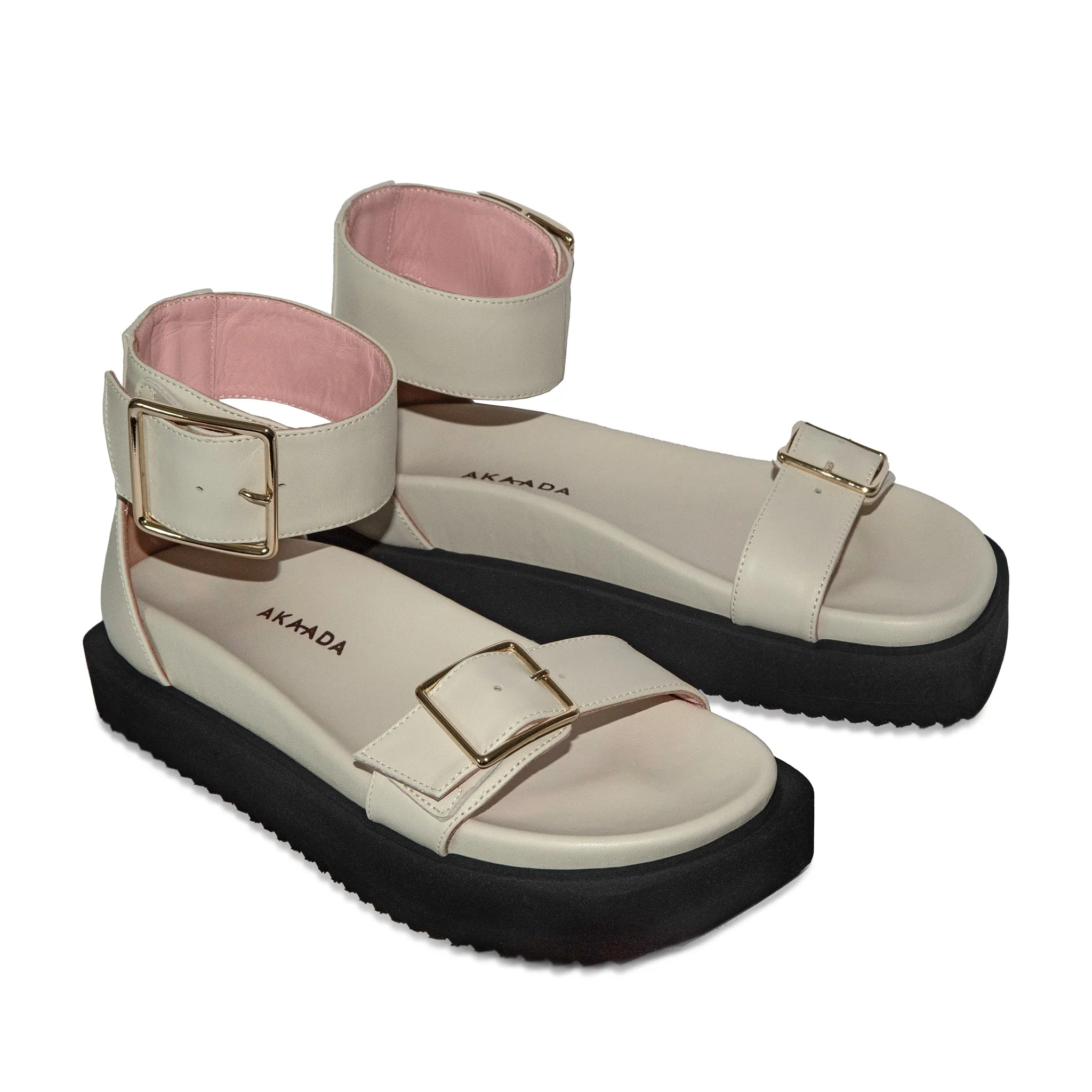 Maru Off White Leather Sandals