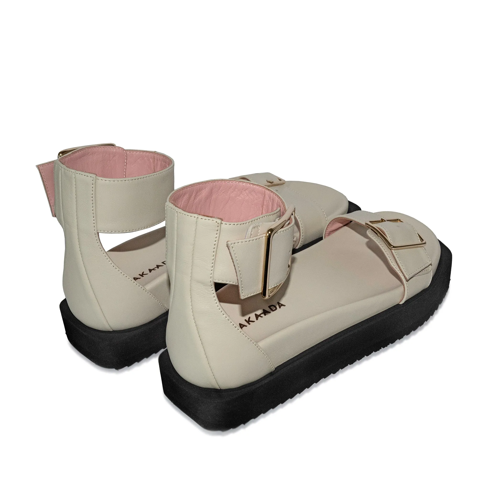 Maru Off White Leather Sandals