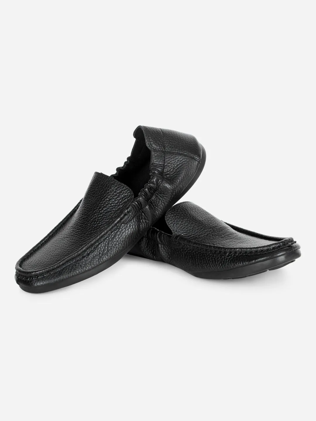 Men's Black Elastic Collered Snug Fit Slip On (ID3057)