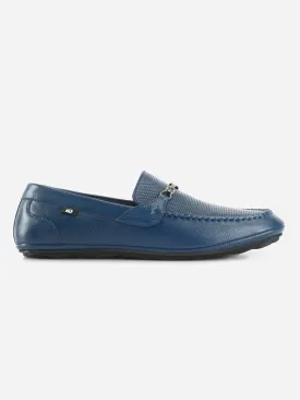 Men's Blue Classic Metal Trim Saddle Loafer (ID1121)