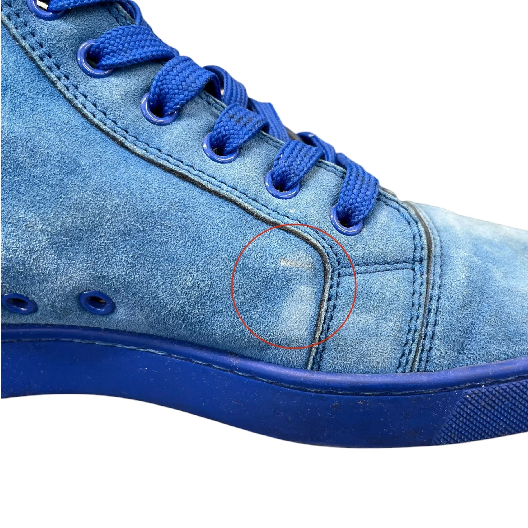 Men's Suede High Tops Low Trainers Blue Size EU 39.5 / UK 5.5