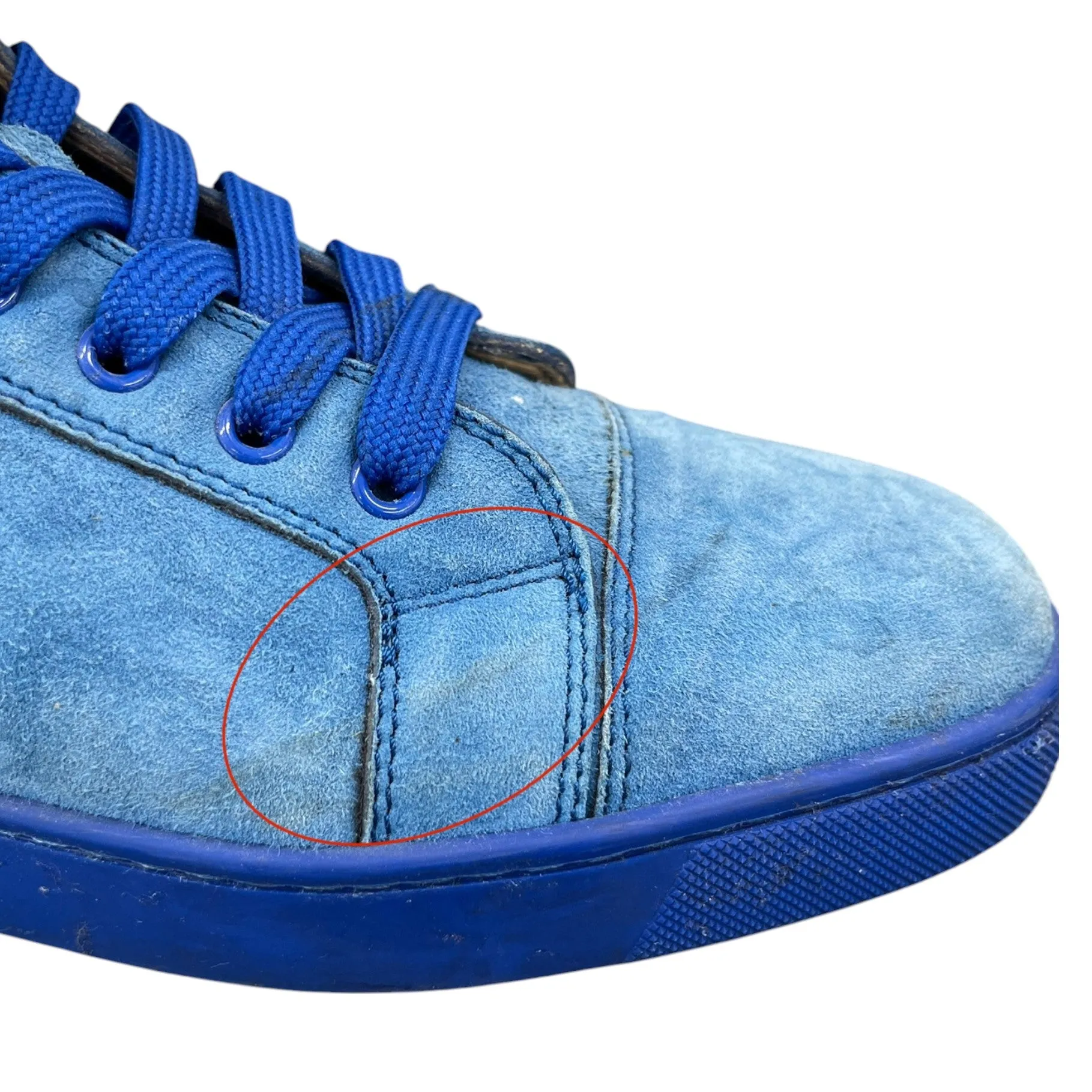 Men's Suede High Tops Low Trainers Blue Size EU 39.5 / UK 5.5