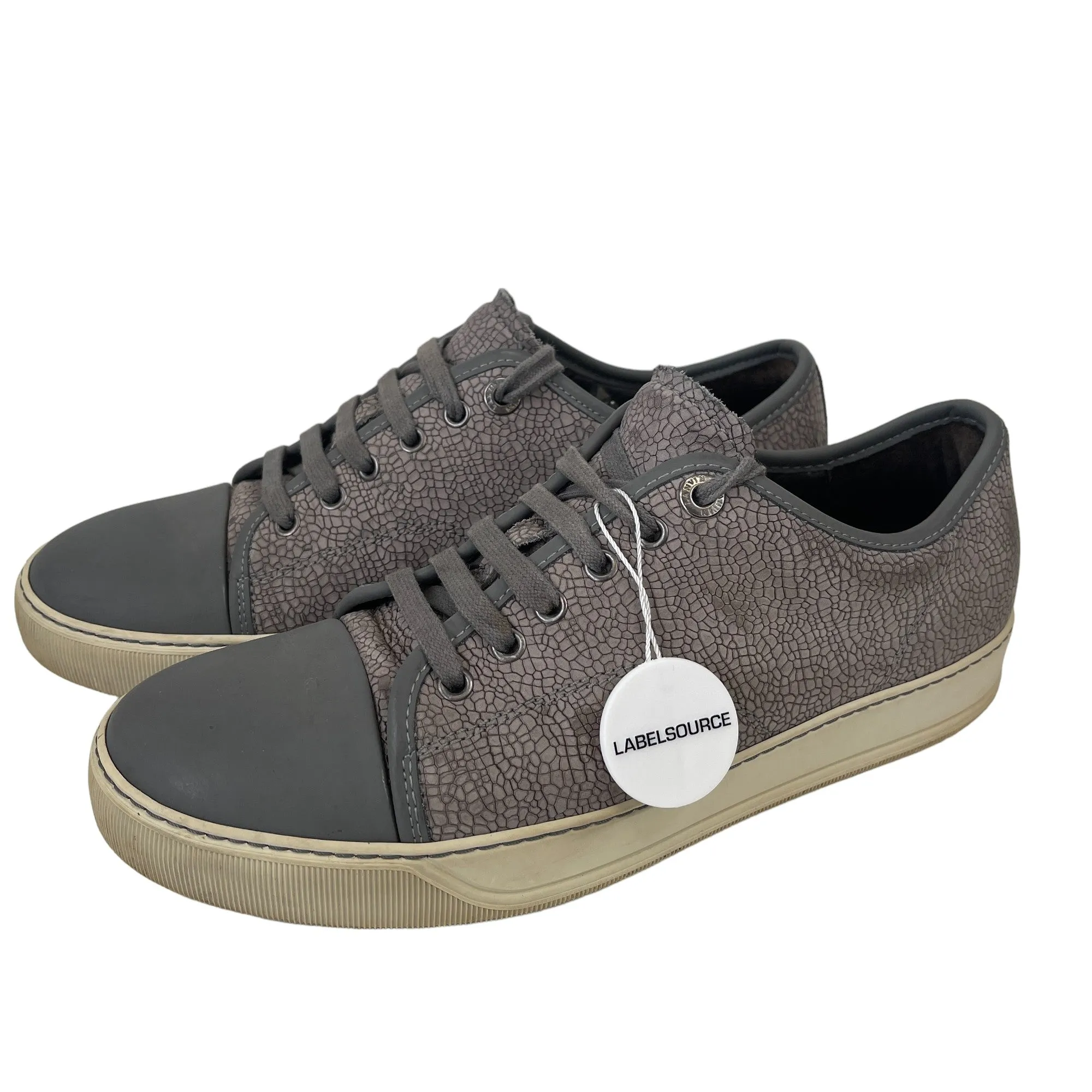 Men's Textured Low Trainers Grey Size EU 40 / UK 6