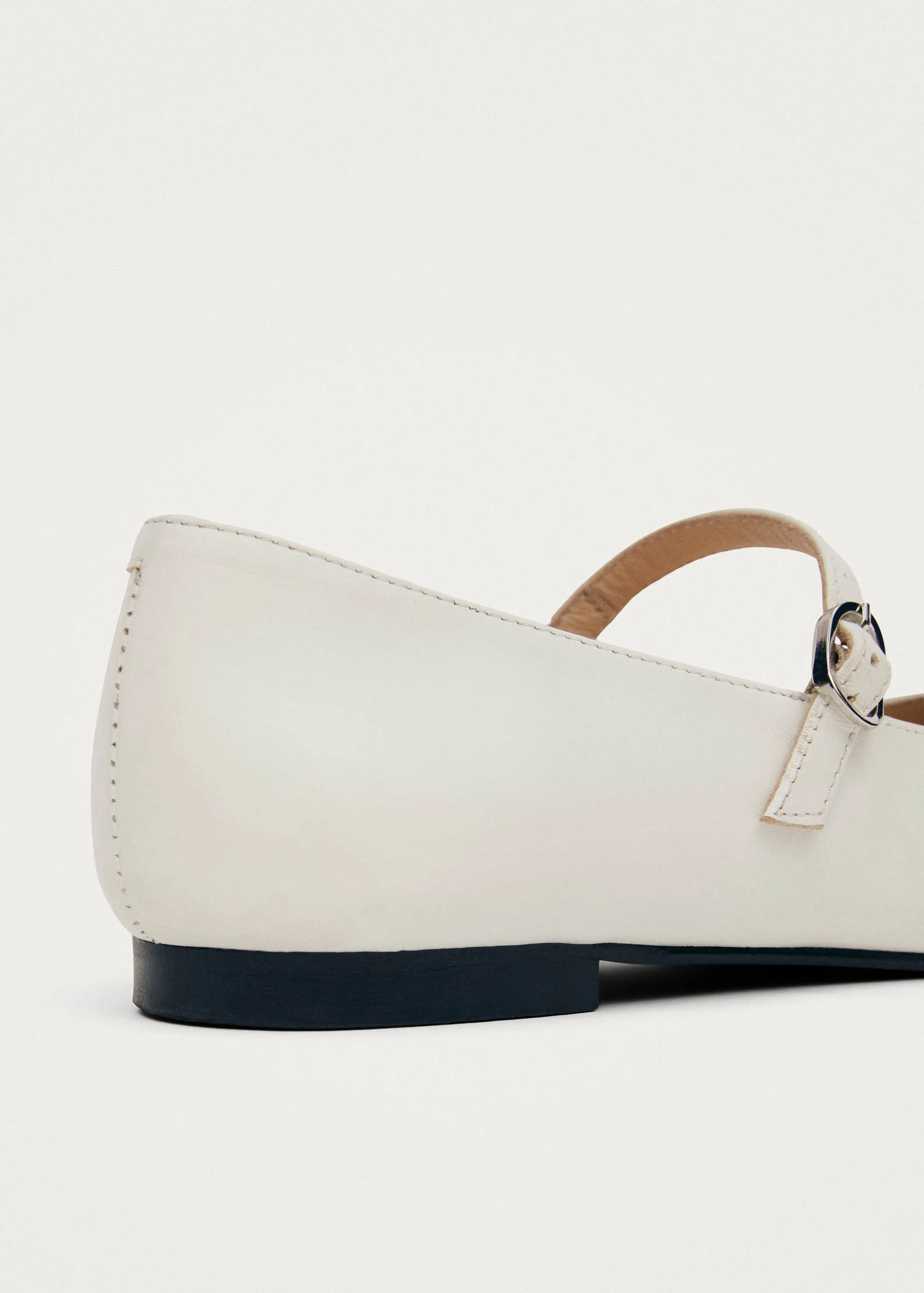 Musa Bicolor Black Cream Leather Ballet Flats