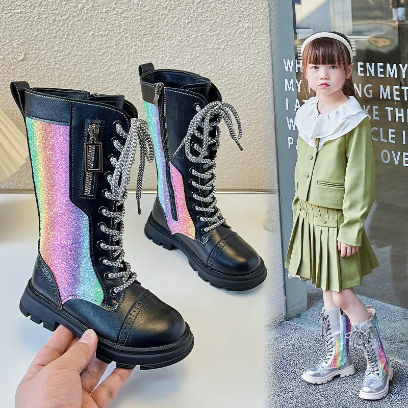 New Childrens Fashion Mid-calf Boots Soft Sole British Style