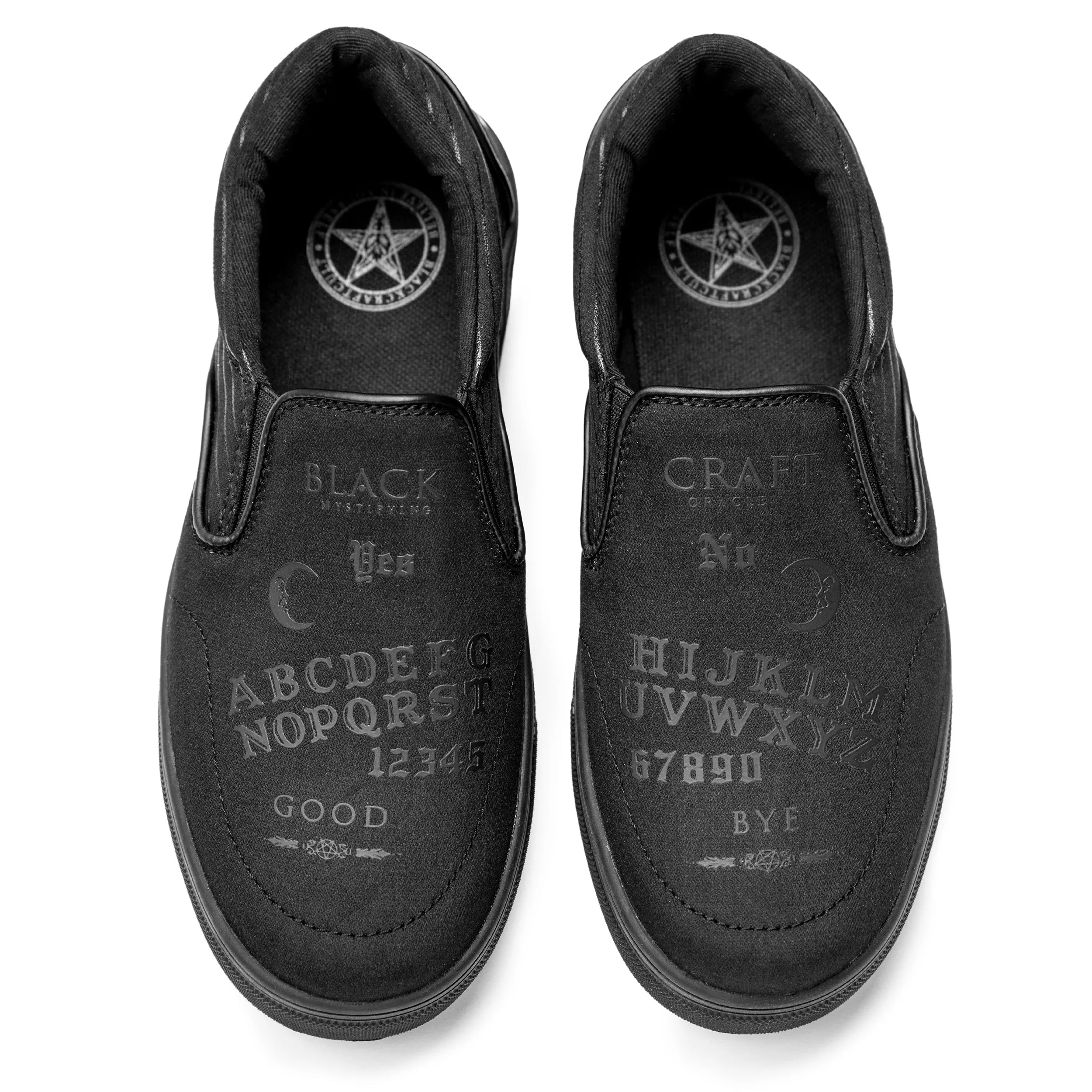 Ouija - Black on Black Slip On Sneaker