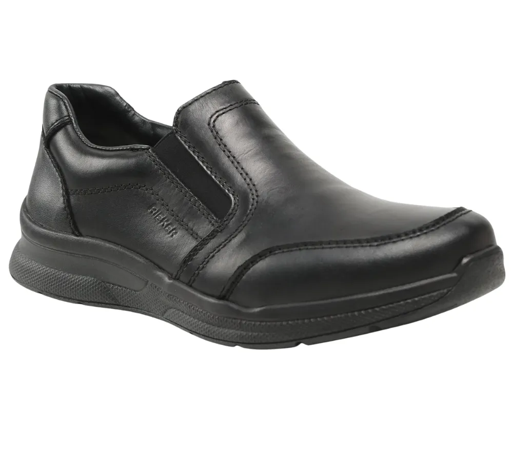 Pantofi casual, barbati, RIEKER, ANTISTRESS, 14850 negru, piele naturala