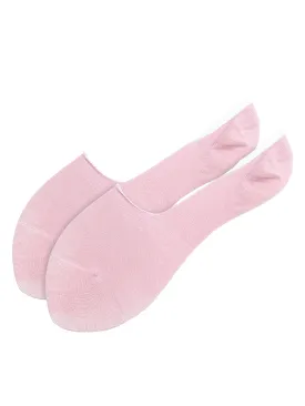 Pink Solid Non-Slip No Show Socks For Women