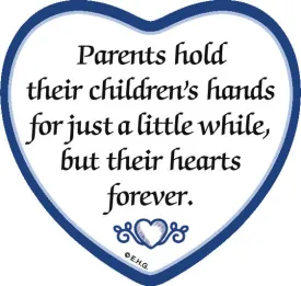 "Parents Hold Childrens Hands" Magnetic Heart Tile