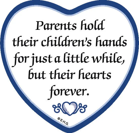 "Parents Hold Childrens Hands" Magnetic Heart Tile