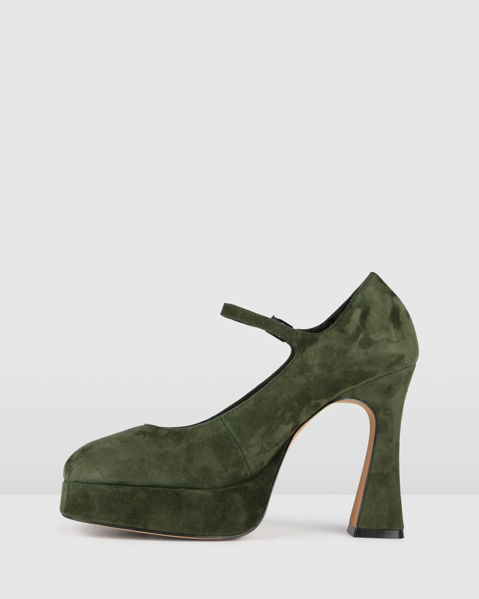 RAVINA PLATFORM HIGH HEELS FOREST GREEN SUEDE