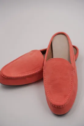 Salmon Pink Suedette Slip Ons