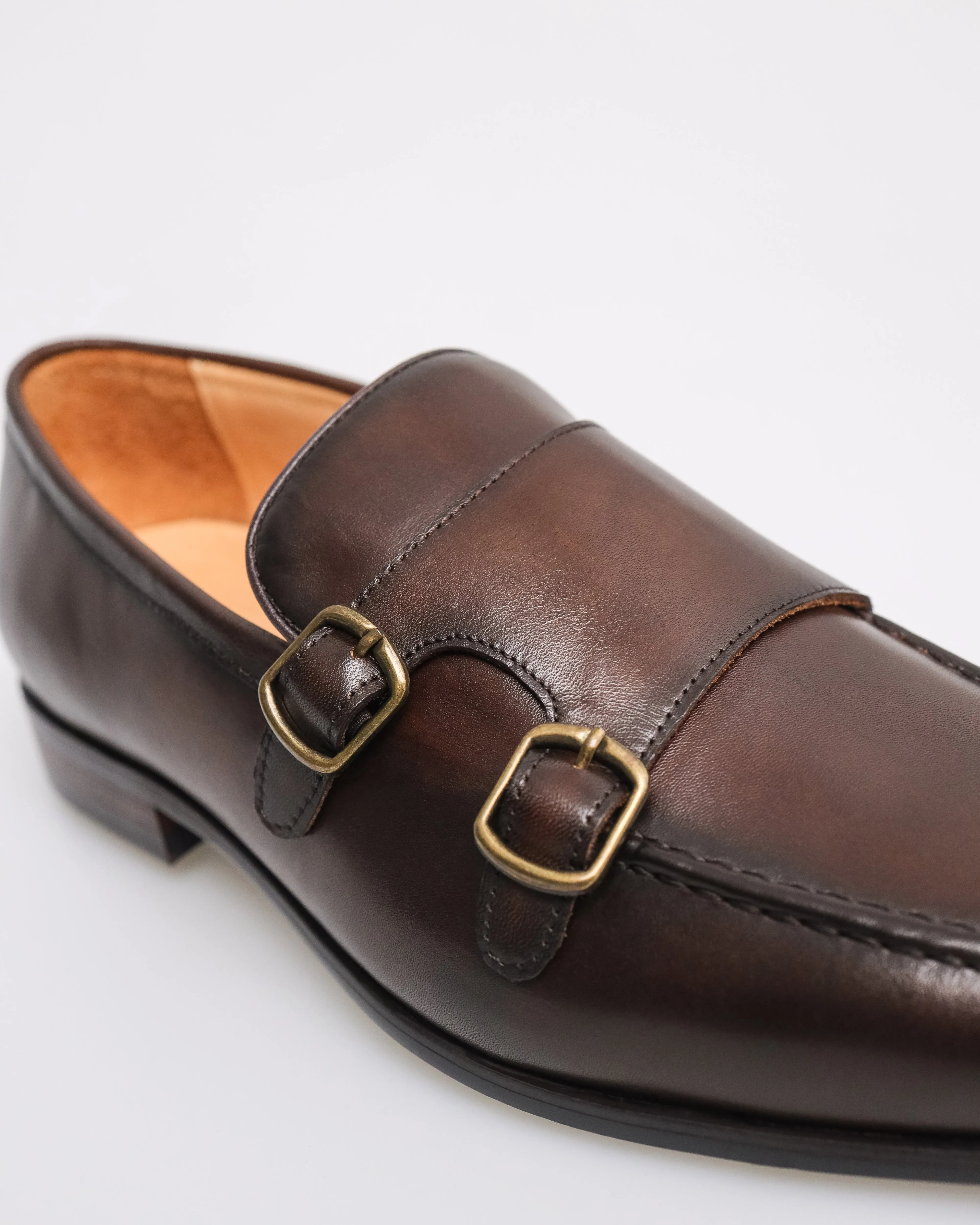 Tomaz F351 Men's Double Monk Strap Loafers (Coffee)