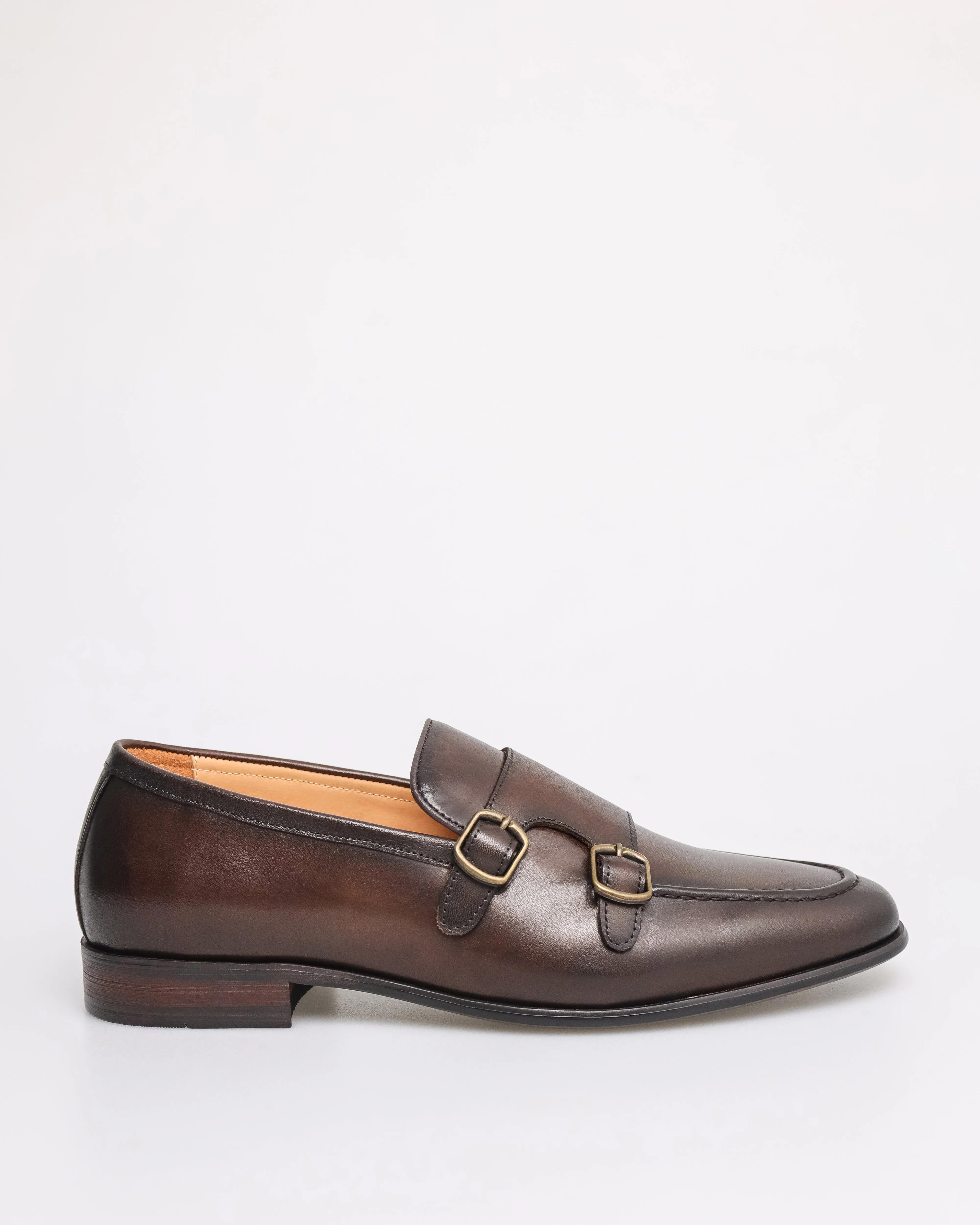 Tomaz F351 Men's Double Monk Strap Loafers (Coffee)